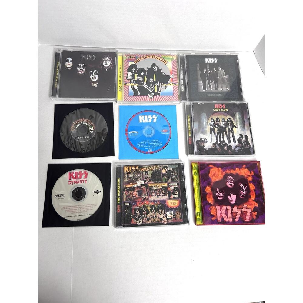 KISS CD Lot of 9 Preowned Tested Destroyer Resurrected Dynasty Hotter Than Hell